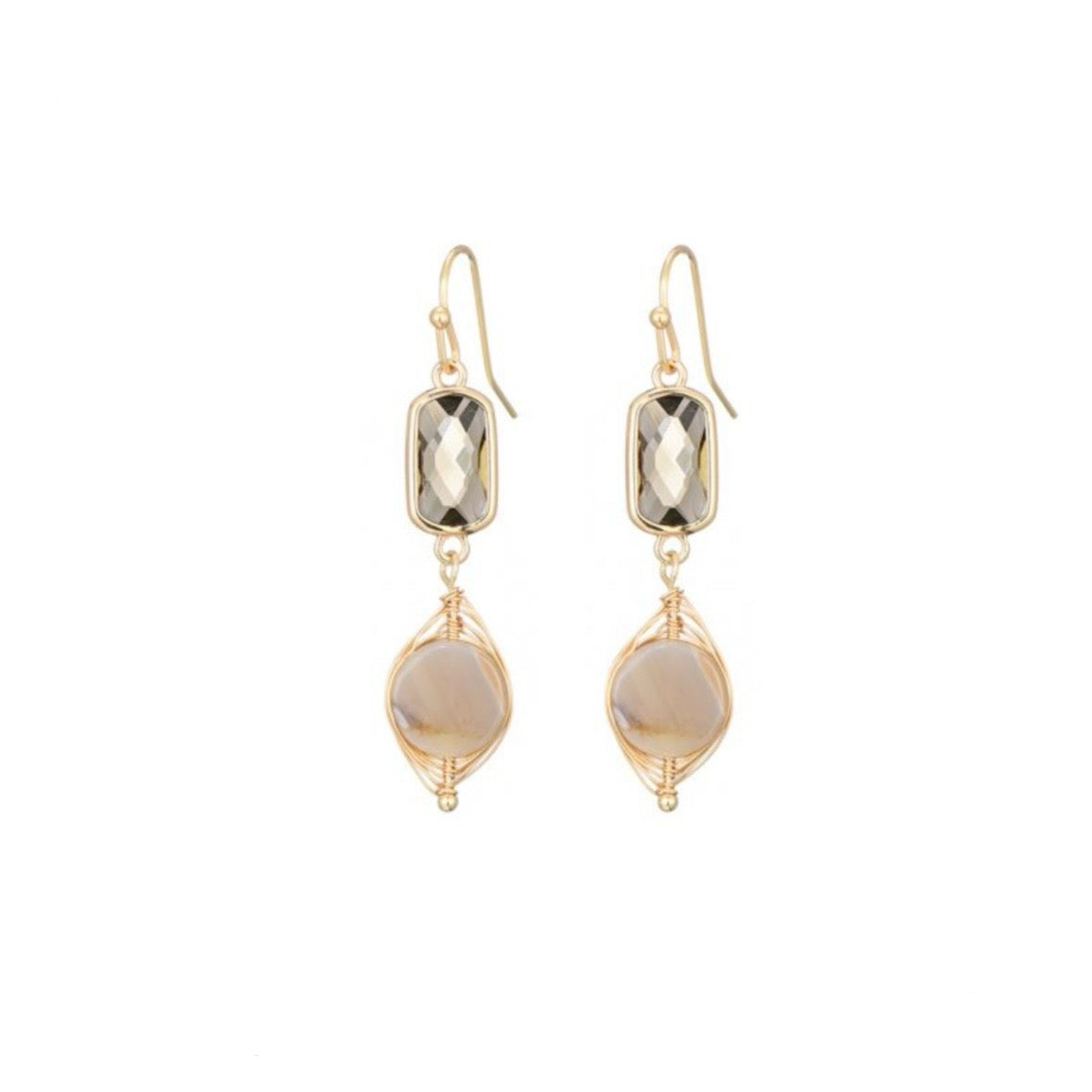 Grey agate oorbellen