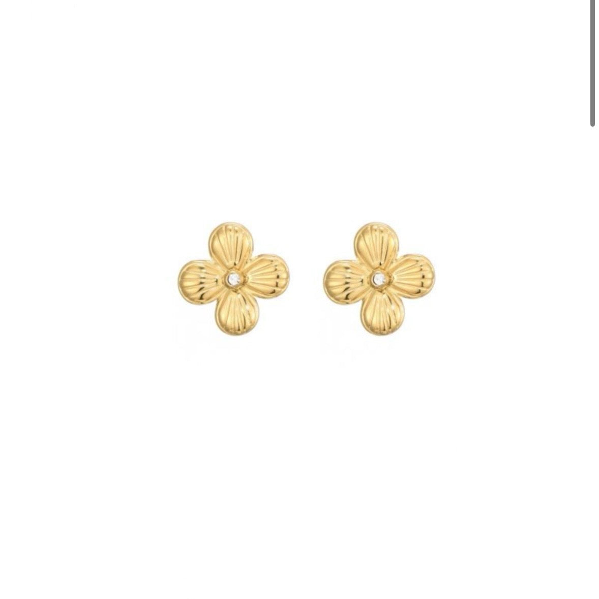 Bloem oorbellen goud