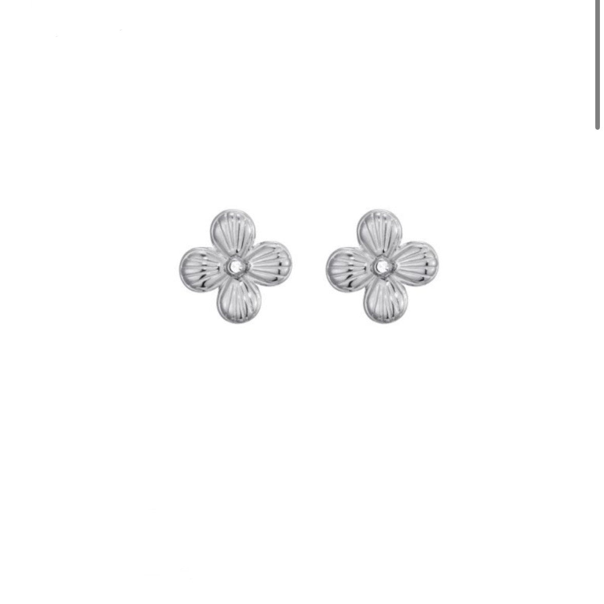 Flower earrings zilver
