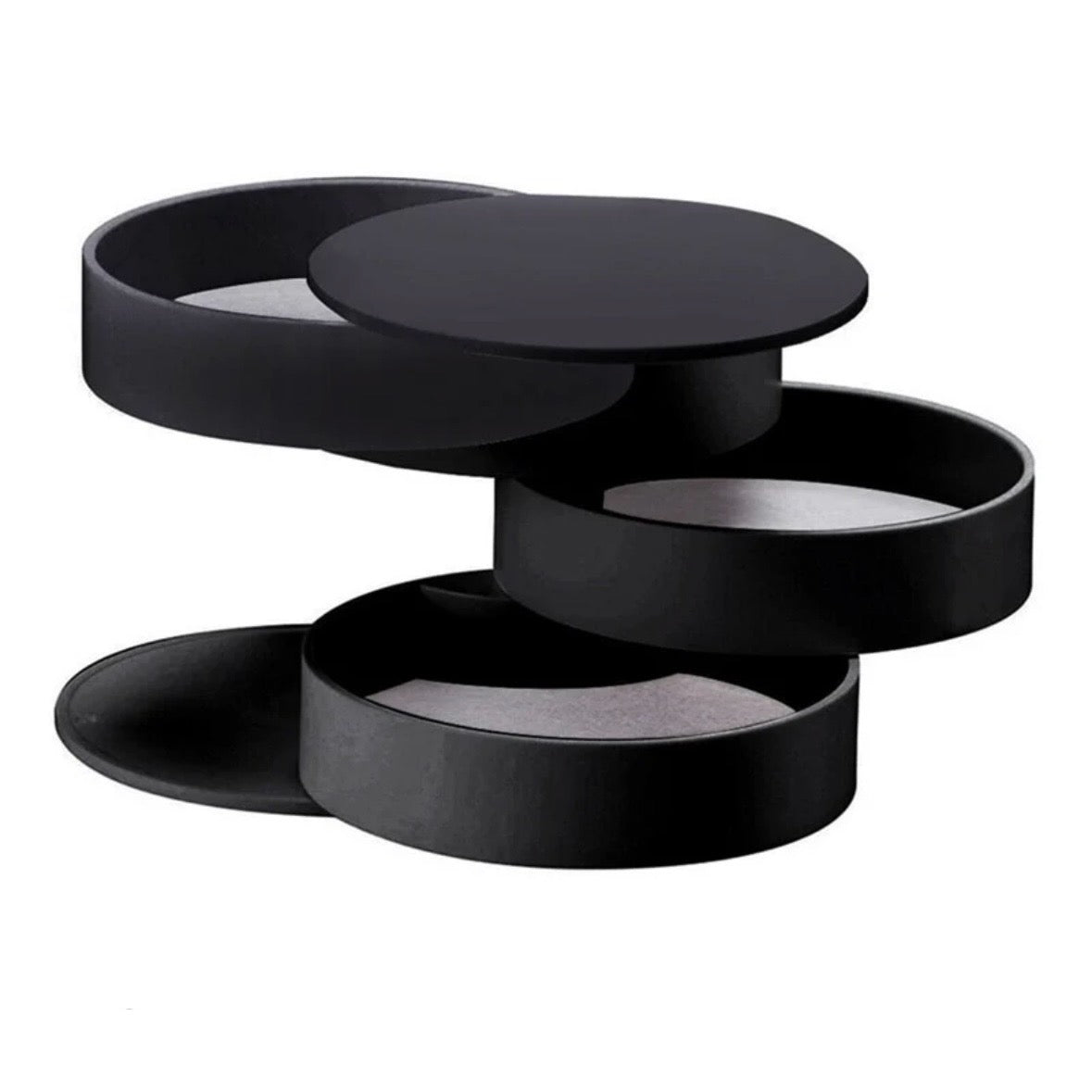 Zwarte ronde sieraden doos