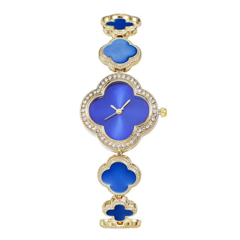 Klaver horloge blauw
