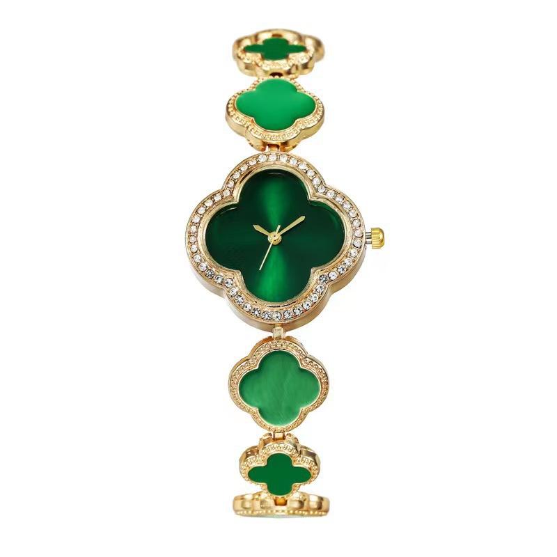 Klaver horloge groen