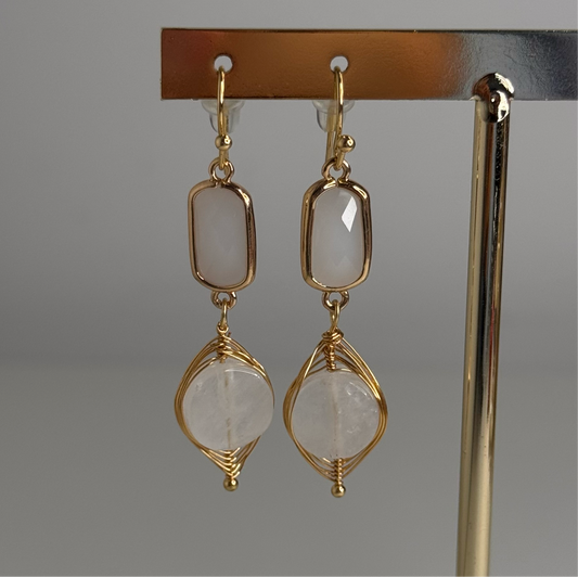 Rose quartz oorbellen