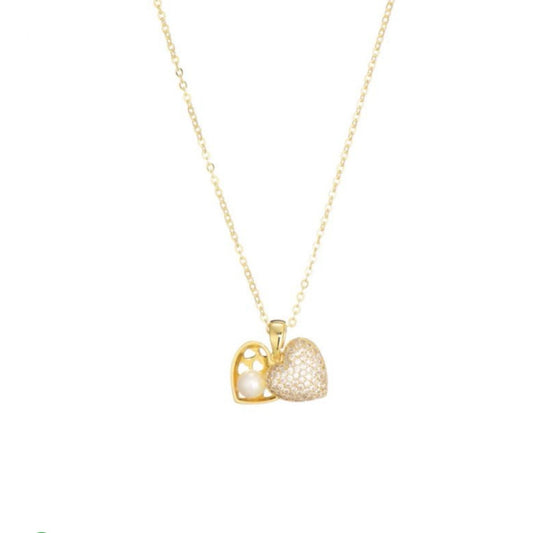 Hart parel ketting goud